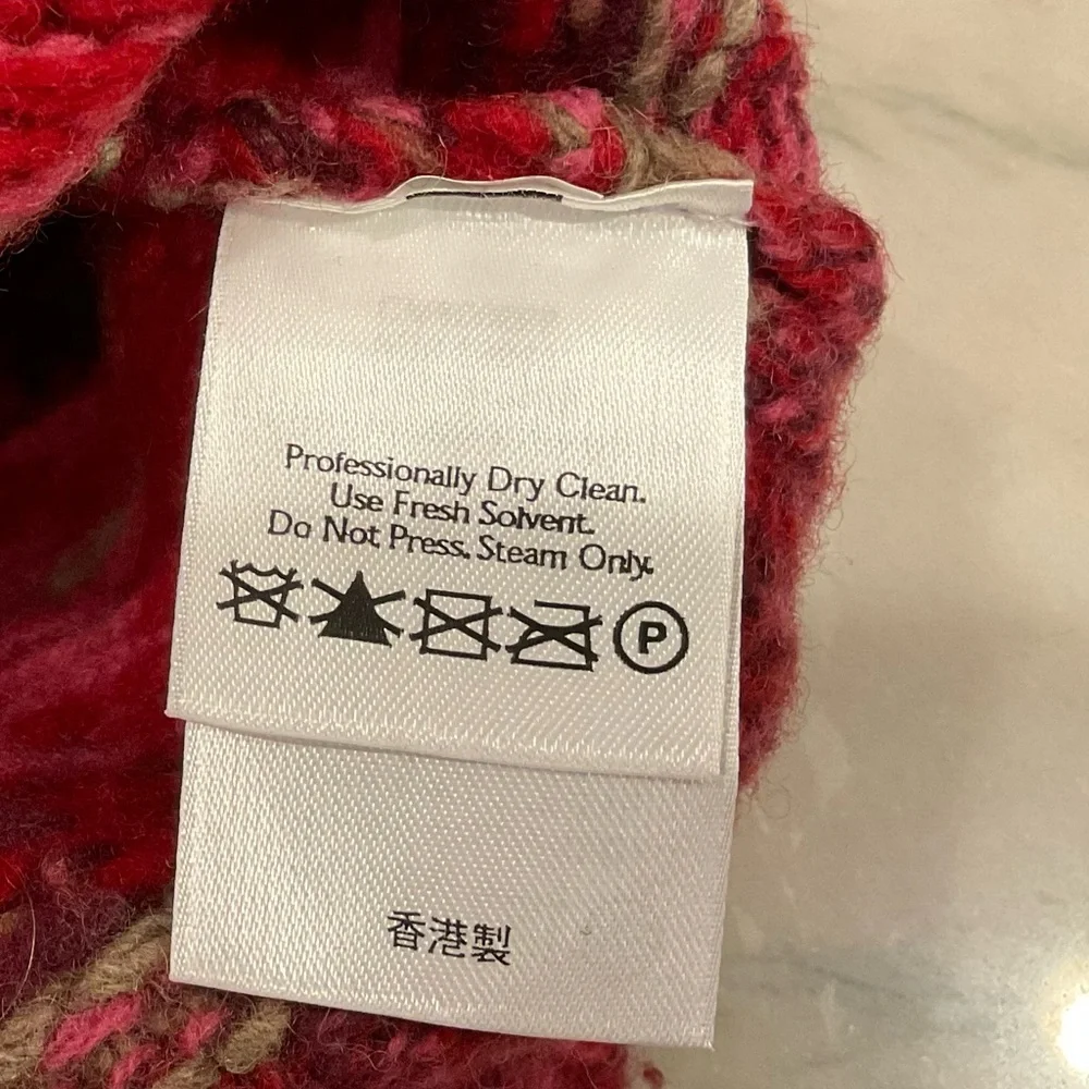 Eddie Bauer Collectibles Lambswool Res Fair Isle Sweater Cardigan Sz SP